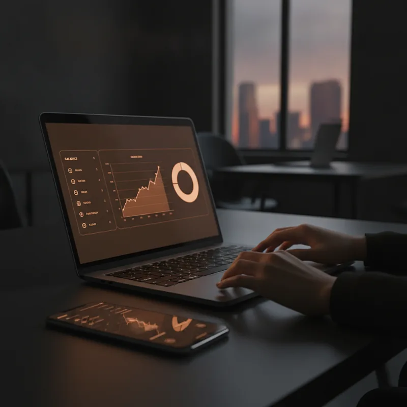 AI-driven market signals dashboard with live trend chart and confidence levels